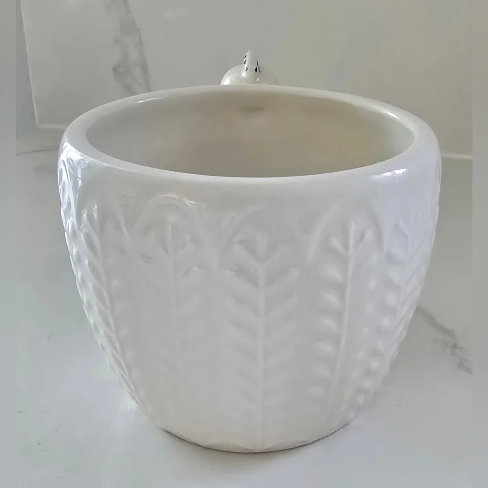 Opal House Charming White Ceramic Bird Coffee Mug Cup‎